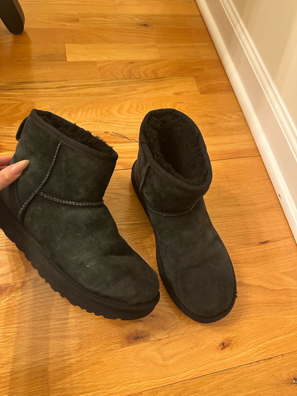 Uggs Black Shearling-Lined Women’s Suede Ankle Boots